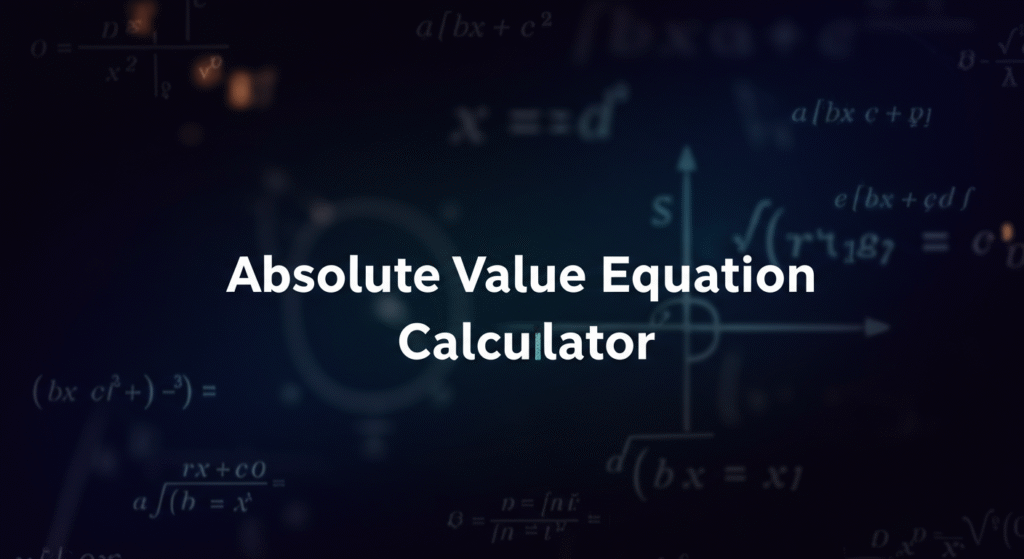 Absolute Value Equation Calculator