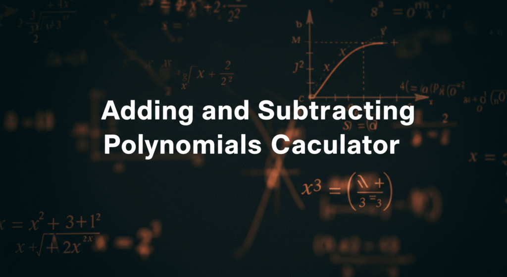 Adding and Subtracting Polynomials Calculator